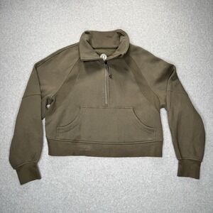 lululemon athletica Olive Green Half-Zip Pullover Sweatshirt